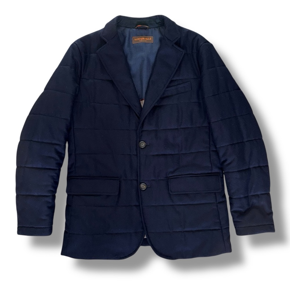 Waterville Quilted Blazer Sports Coat Jacket Men’s 40 US 50 IT Italy Blue Wool